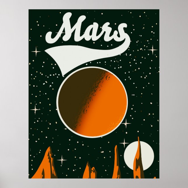 Poster Mars vintage arte espacial (Frente)