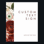 Poster Marsala Autumn Floral | Cartões brancos e presente<br><div class="desc">Flórida de outono de marsala | cartões brancos e presentes poster personalizados é perfeito para seu simples casamento de boho russo. O design apresenta flores modernas de borboleta e de cascas de cor escamosa. Tem uma sensação adorável de elegância clássica enquanto permanece muito boêmica. Sinta-se à vontade para personalizar e...</div>