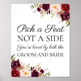 Poster Marsala e cor-de-rosa escolhem um assento não late