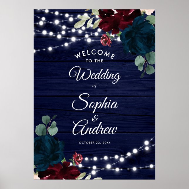 Poster Marsala e Flores de Marinho Sinal de Boas-vindas d (Frente)