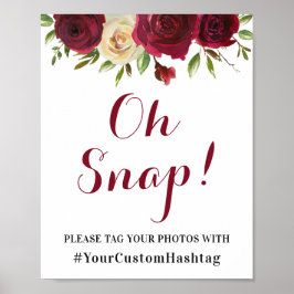 Poster Marsala Floral Custom Instagram Sinal do Partido H