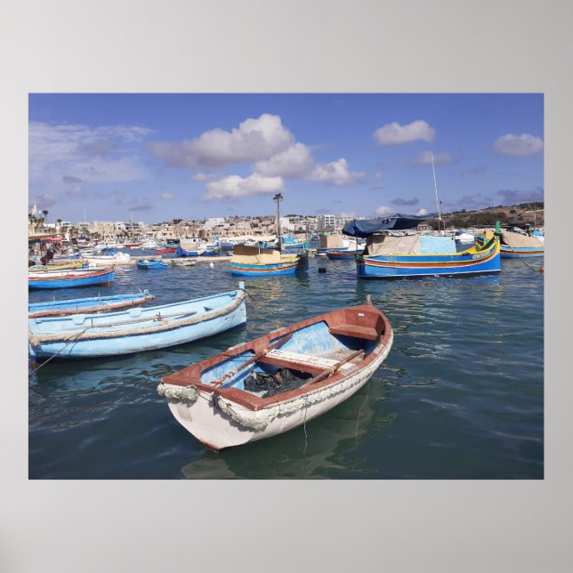Poster Marsaxlokk Barcos De Pesca Malta (Frente)