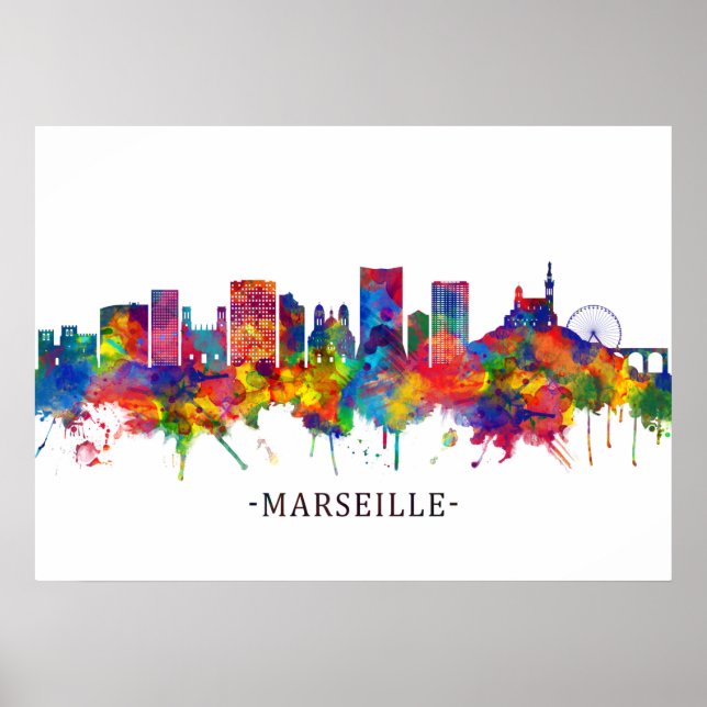 Poster Marseille France Skyline (Frente)