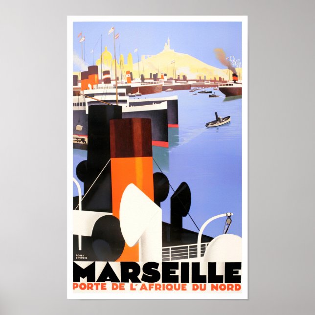 Poster Marselha França viagens vintage (Frente)