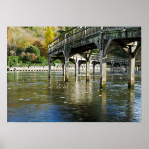 Poster Marsh Lock Horsebridge Rio Tâmisa Outono