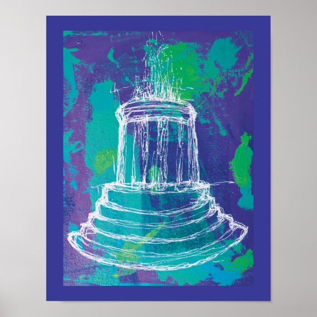 Poster Marshall Michigan Fountain                         (Frente)
