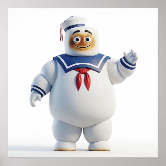 Poster Marshmallow Monster Sailor Design (Frente)