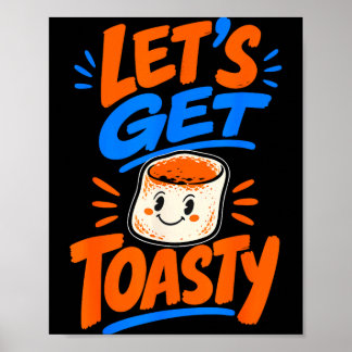 Poster Marshmallow torrado campfire s'mores 