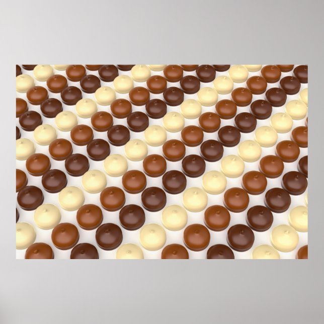 Poster Marshmallows com revestimento de chocolate diferen (Frente)