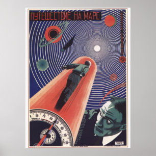 Poster Marte Viagem soviético