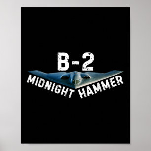 Poster Martelo da Meia-Noite Avião B-2 _ Donald Trump