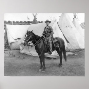 Póster Martha "Calamity Jane amarelo" a cavalo