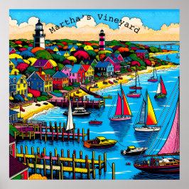 Poster Martha's Vineyard | Abstrato de arte colorida