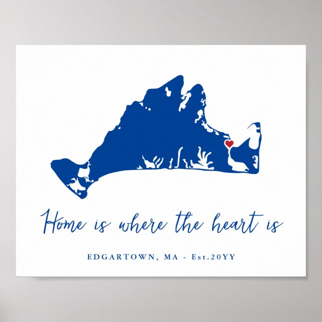 Poster Martha's Vineyard Edgartown Housewarming Gift (Frente)