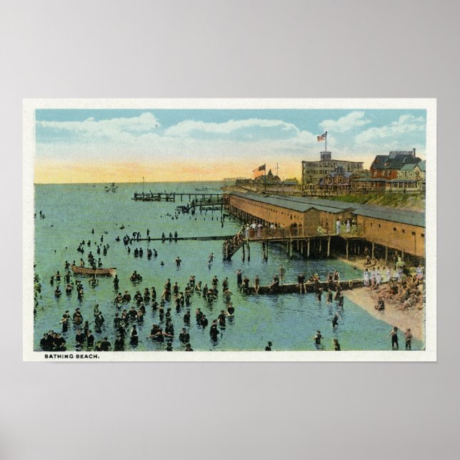 Póster Martha's Vineyard, Vista aérea da praia (Frente)