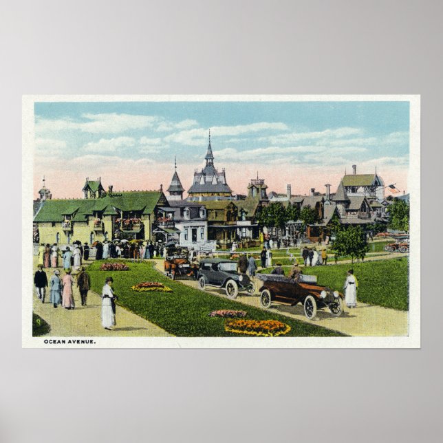 Poster Martha's Vineyard, Vista da Avenida Ocean (Frente)