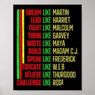 Poster Martin Black Afro African Orgulho de História Negr