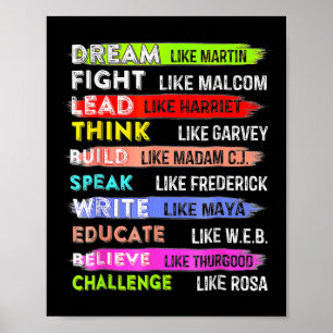 Poster Martin Black History Month Black Afro African Chee