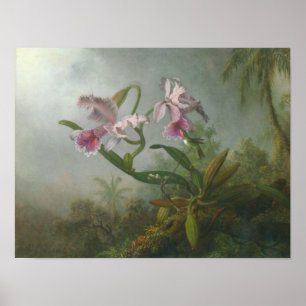 Póster Martin Johnson Heade_Orchid-hummingbird