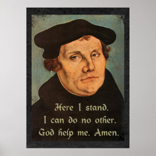 Poster Martin Luther, Aqui Estou Eu A Fazer Uma Cotação R