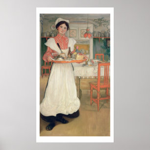 Poster Martina Carregando Breakfast em uma bandeja, 1904