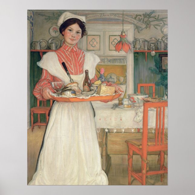 Póster Martina Carregando Breakfast em uma bandeja, 1904 (Frente)