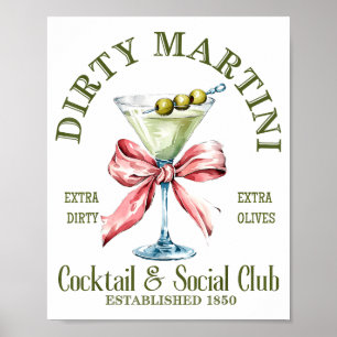 Poster Martini de Solteira Suja Cauda Clube Martini Bebid