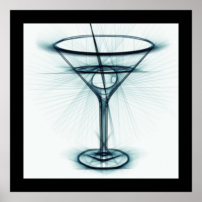 Póster Martini Glass Sketch (Frente)