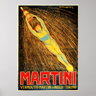 Poster Martini & Rossi Vintage Italiano Vermouth Liqueur