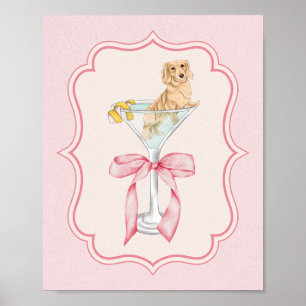 Poster Martini Weenie Coquette Dachshund Watercolor
