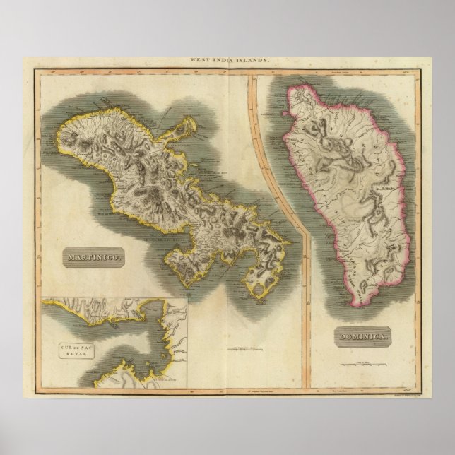 Póster Martinico, Dominica (Frente)