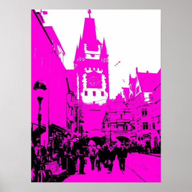 Póster martinstor Freiburg pink (Frente)