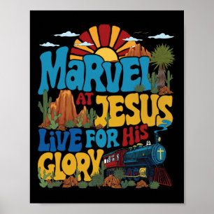 Poster Marvel At Jesus Vbs 2025 Viva Para a Glória de Jes