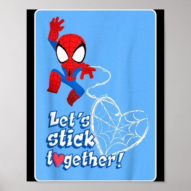 Poster Marvel Spider-man Lets Stick Together Valentine Ca (Frente)