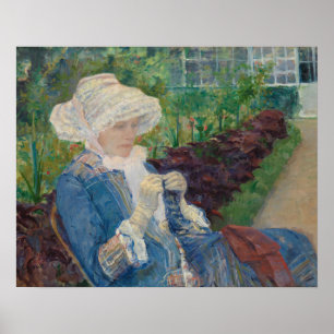 Póster Mary Cassat - Lydia Crocheting no Jardim