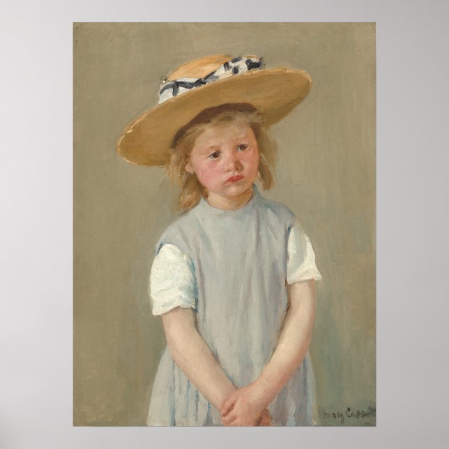 Poster Mary Cassatt - Criança com um Chapéu de Palha (Frente)