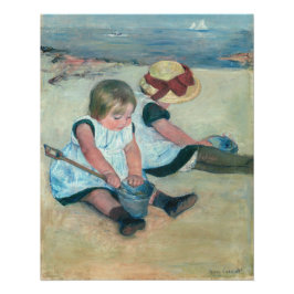 Póster Mary Cassatt - Crianças Brincando na Praia