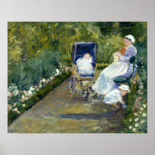 Póster Mary Cassatt - crianças em um jardim (enfermeira)