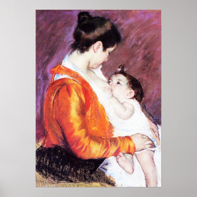 Póster Mary Cassatt - Louise Enfermando Seu Filho (Frente)