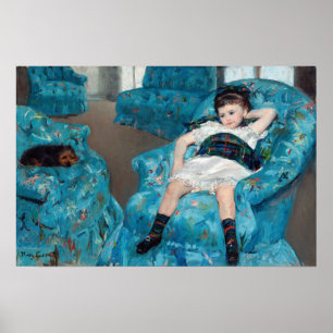 Poster Mary Cassatt - Menina em uma Cadeira Azul