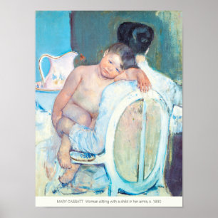 Poster Mary Cassatt Mulher sentada com armas infantis CC1