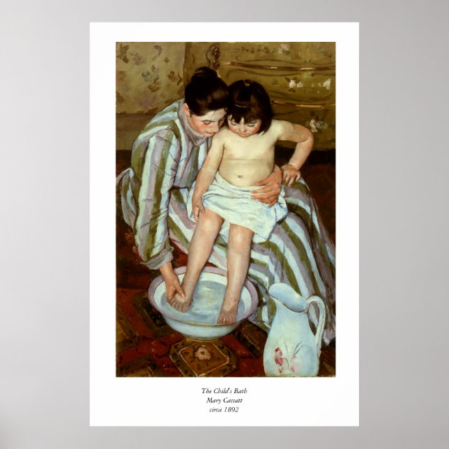 Póster Mary Cassatt's The Child's Bath (cerca de 1892) (Frente)