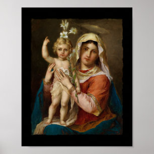 Poster Mary e Jesus com lírio