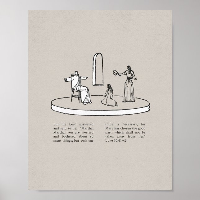 Poster Mary e Martha com Jesus - Nova Bíblia do Testament (Frente)