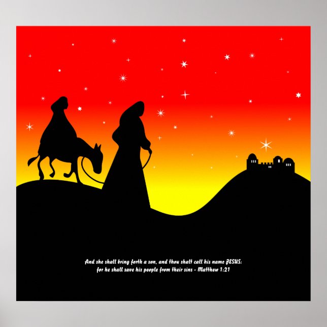 Poster Mary & Joseph, Escritura de Bíblia Versa (Frente)