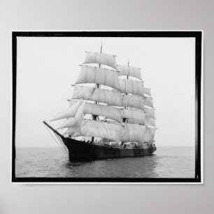 Póster Mary L. Navio À Vela Em Cushing 1899 Vintage
