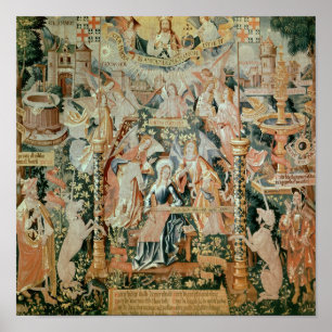 Póster Mary no templo, cenas da vida do