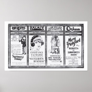 Poster Mary Pickford Mae Marsh Constance Talmadge 1921 e