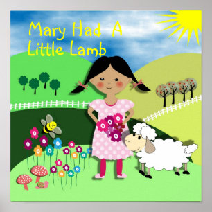 Póster Mary Teve Uma Foto Pequena Rhyme Rursery