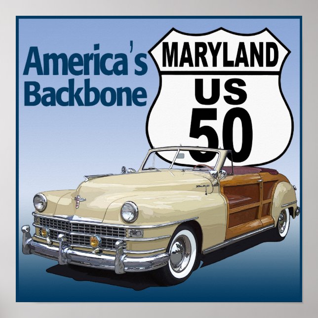 Póster Maryland US Route 50 (Frente)